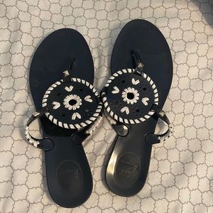 Jack Rogers black jelly thong sandals size 9